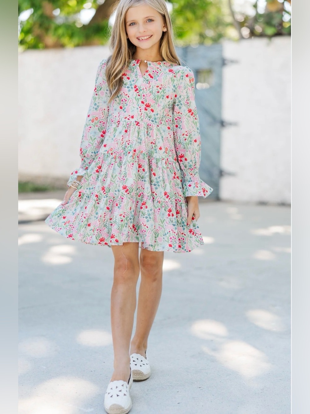 Girls: In Your Happy Place Pink Easter Floral Dress 10/12